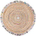 Osian Looms Collection Area Rug - Kathmandu Round Multi White Main