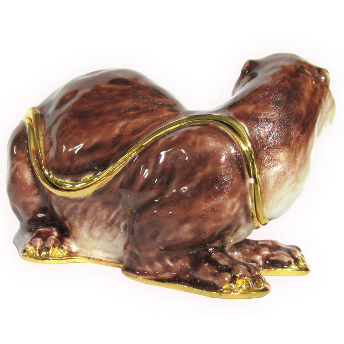 Otter Jeweled Trinket Box Austrian Crystals