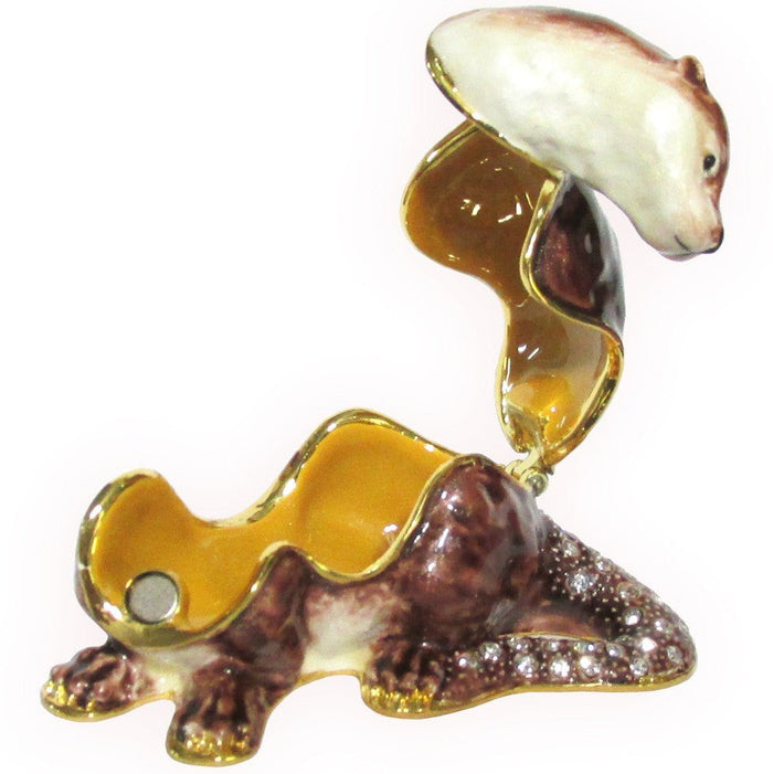 Otter Jeweled Trinket Box Austrian Crystals