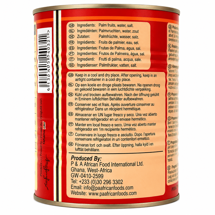 Palmnut Cream Concentrate, rich and smooth palm nut base ideal for preparing authentic African palmnut soup, stews, sauces, and traditional West African dishes.