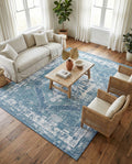 Patio Heritage Collection Area Rug -  Augusta (Blue) Rectangle Blue  lifestyle 3