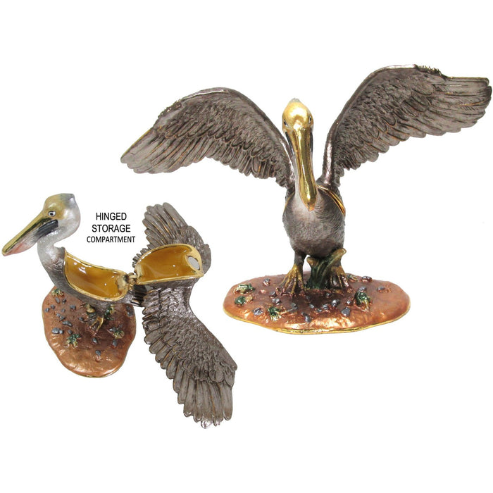 Pelican Jeweled Trinket Box Austrian Crystals