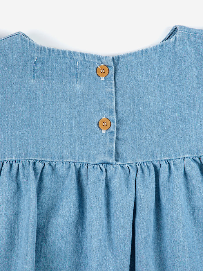 PELICAN RUFFLE WOVEN DRESS