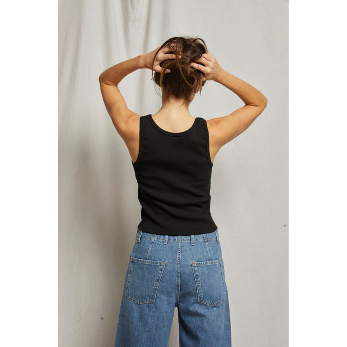 Perfect White Tee Maria Structured Rib V-Neck Tank - Romantiques