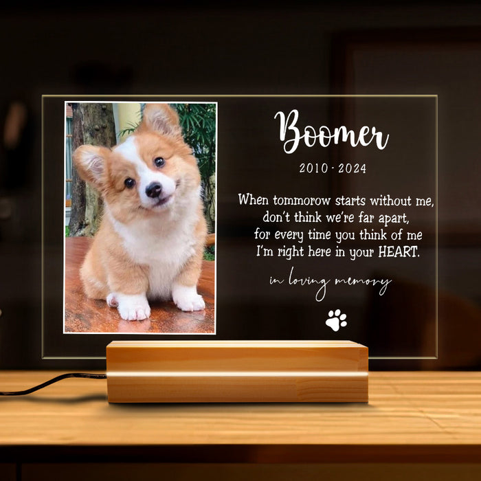 Personalized Dog Memorial Gifts | When Tomorrow Starts Without Me Plaque