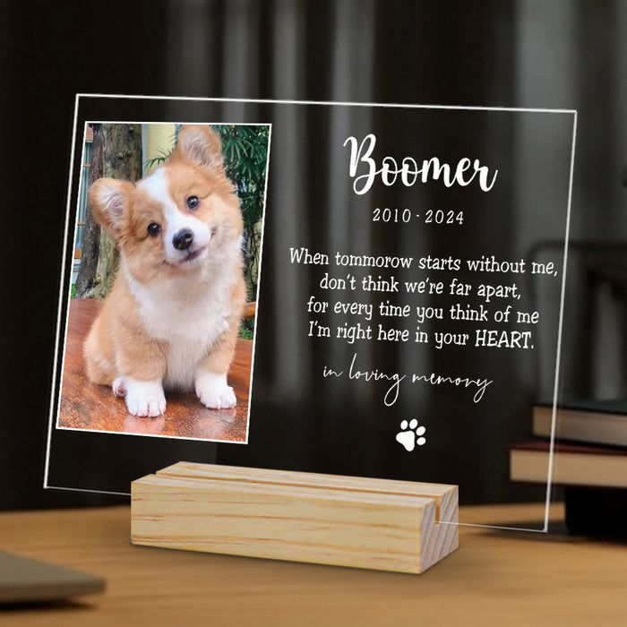 Personalized Dog Memorial Gifts | When Tomorrow Starts Without Me Plaque