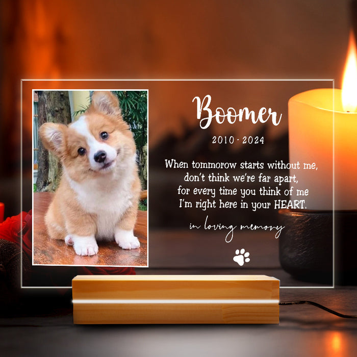 Personalized Dog Memorial Gifts | When Tomorrow Starts Without Me Plaque