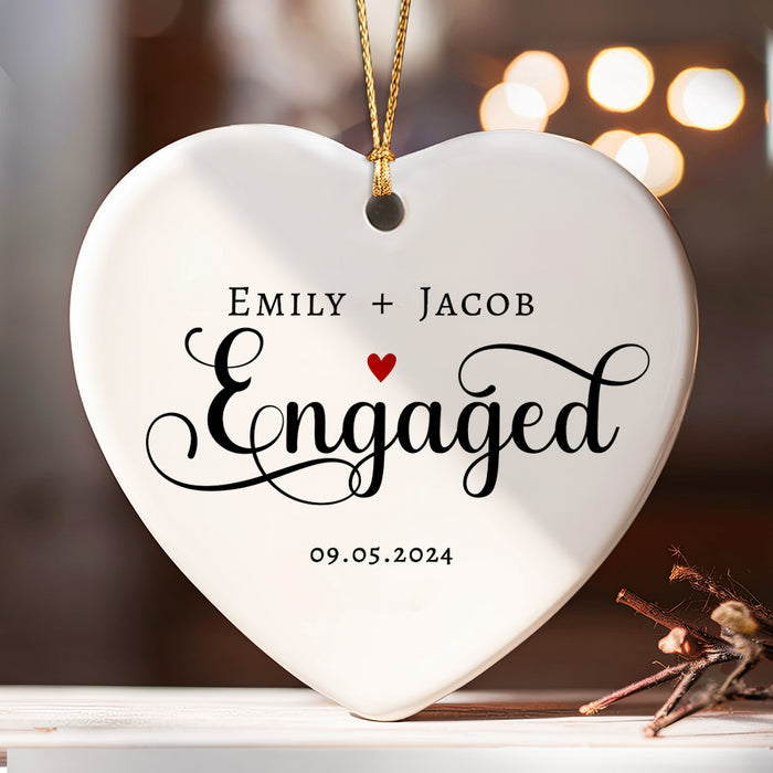 Personalized Engaged Christmas Ornament | Just Engaged Ornament
