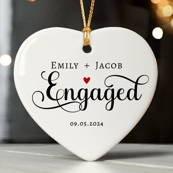 Personalized Engaged Christmas Ornament | Just Engaged Ornament