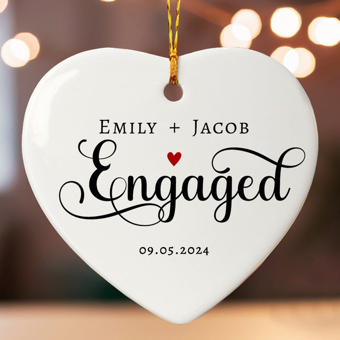 Personalized Engaged Christmas Ornament | Just Engaged Ornament