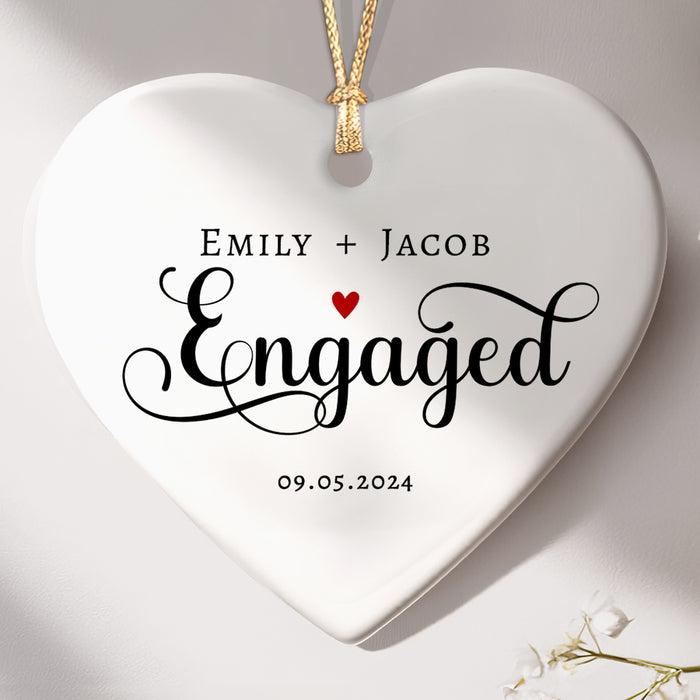 Personalized Engaged Christmas Ornament | Just Engaged Ornament