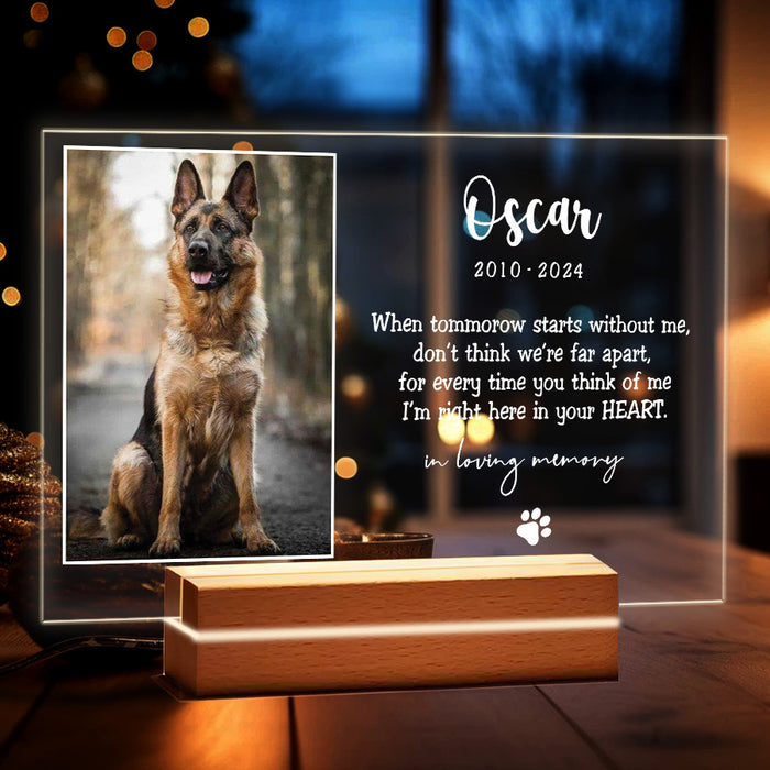 Personalized Pet Memorial Gifts | When Tomorrow Starts Without Me Plaque
