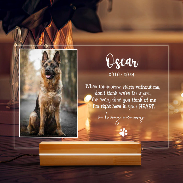 Personalized Pet Memorial Gifts | When Tomorrow Starts Without Me Plaque