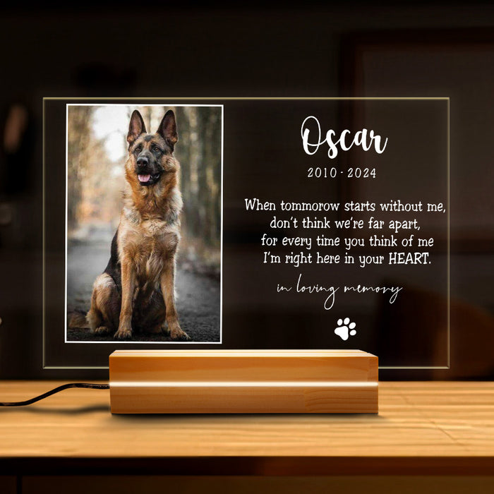 Personalized Pet Memorial Gifts | When Tomorrow Starts Without Me Plaque