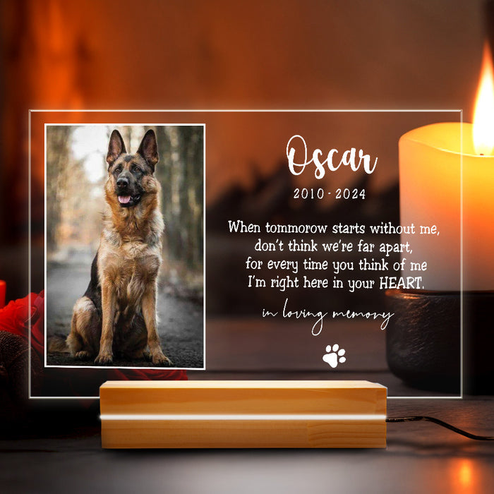Personalized Pet Memorial Gifts | When Tomorrow Starts Without Me Plaque