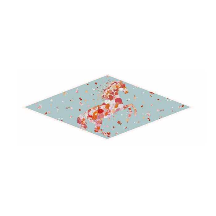 Pia Blue Silk Diamond Scarf