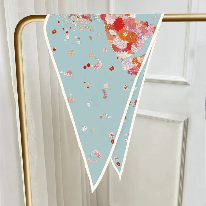 Pia Blue Silk Diamond Scarf