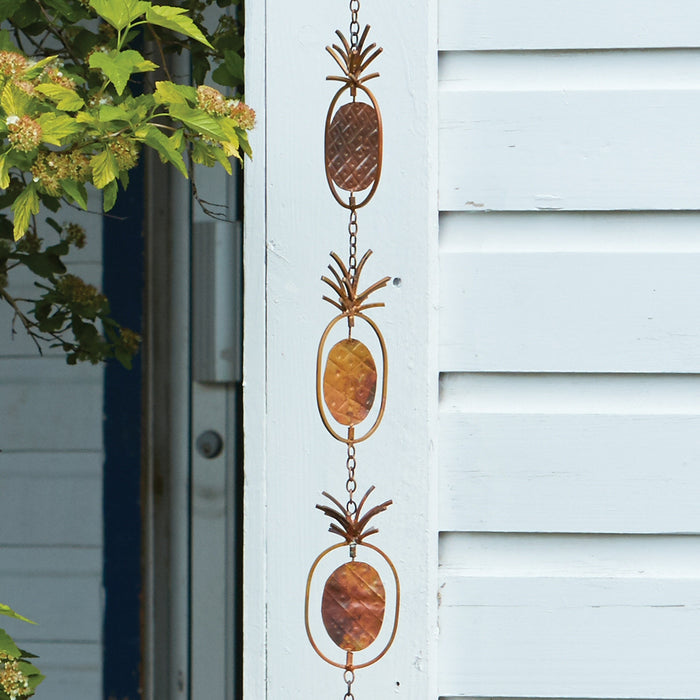 Pineapples Flamed Rain Chain 96 inch