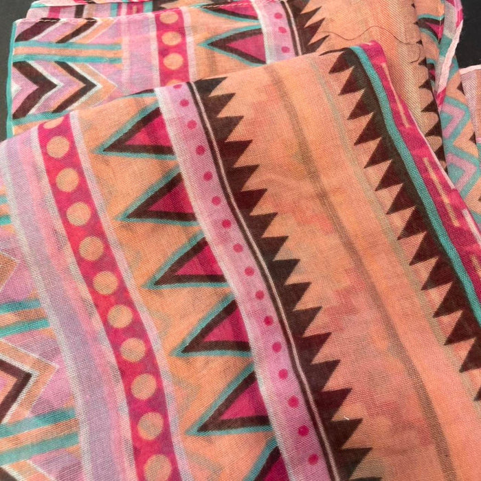 Pink and orange aztec scarf