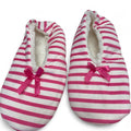 Pink and white striped slippers