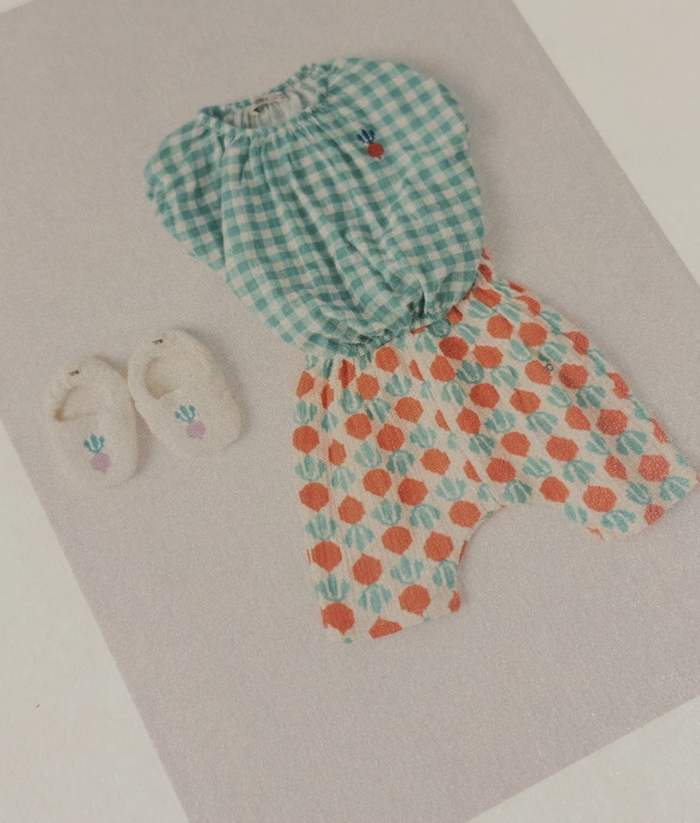 Pixel Sugar Beet vichy woven blouse - BABY