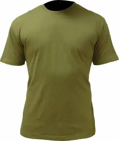Plain Cotton Army T-Shirt Olive Green by John Bull Clothing, short-sleeve unisex top ideal as a Soldier '95 base layer in durable brushed cotton.  from  John Bull Clothing