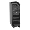 Pibbs Portable Trolley Cart with drawers, cup holders, and a lockable compartment.