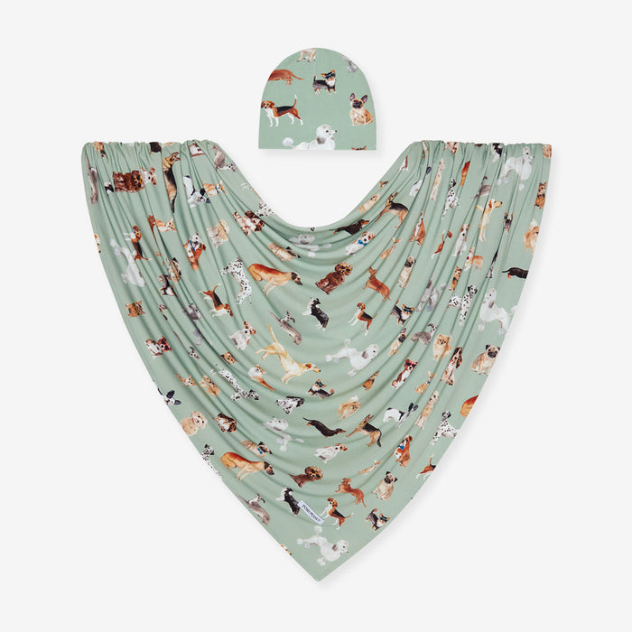 Posh Puppies Swaddle & Beanie Set
