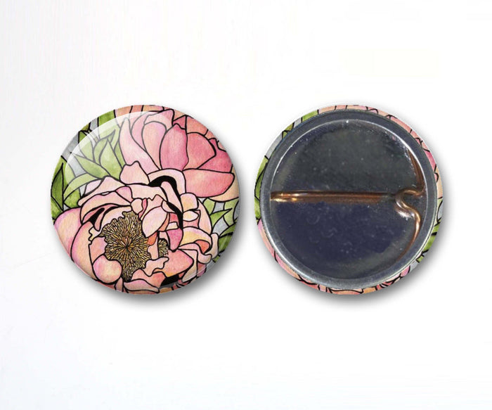 PinkPolish Design Buttons "Pretty in Pink" Button Pack - 3-Pack Pin Back Button, 1 Inch
