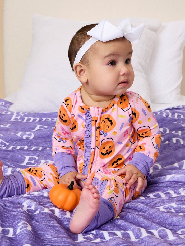 Pumpkin Boo Crew Convertible Ruffle One Piece Pajama
