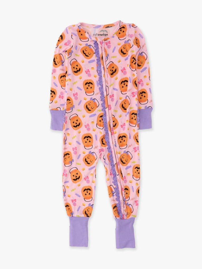 Pumpkin Boo Crew Convertible Ruffle One Piece Pajama