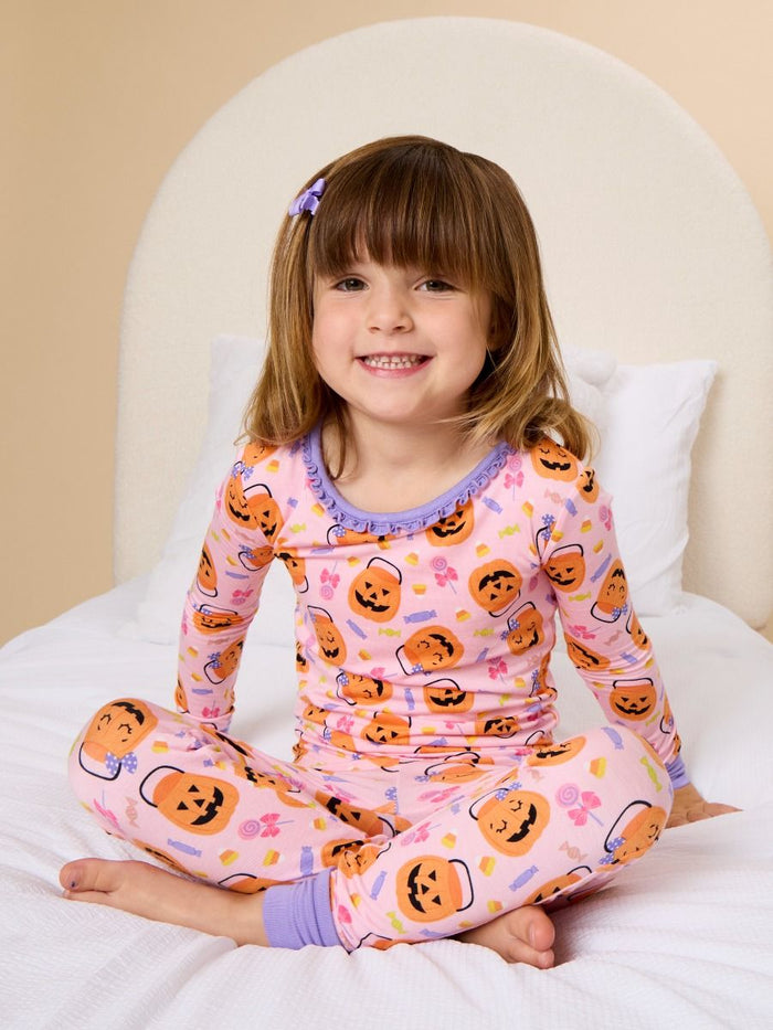 Pumpkin Boo Crew Ruffle Long Sleeve Pajama Set