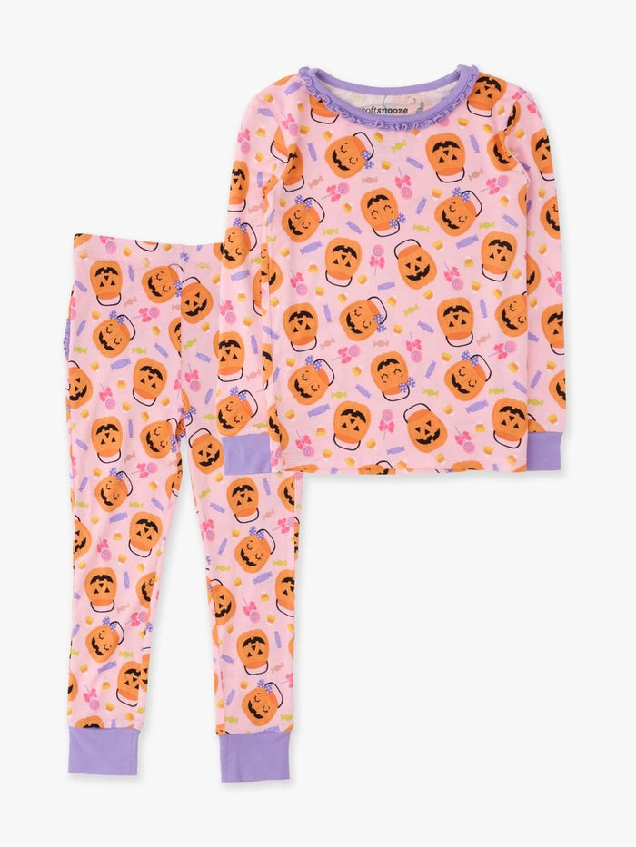 Pumpkin Boo Crew Ruffle Long Sleeve Pajama Set