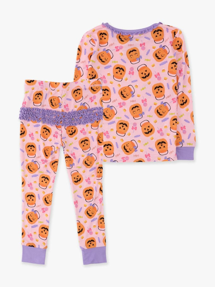 Pumpkin Boo Crew Ruffle Long Sleeve Pajama Set