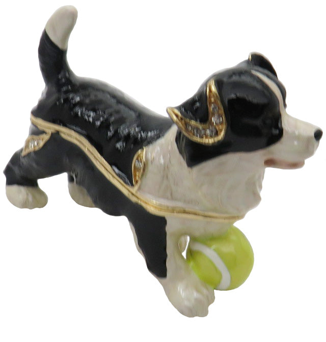 Puppy Jeweled Trinket Box Austrian Crystals