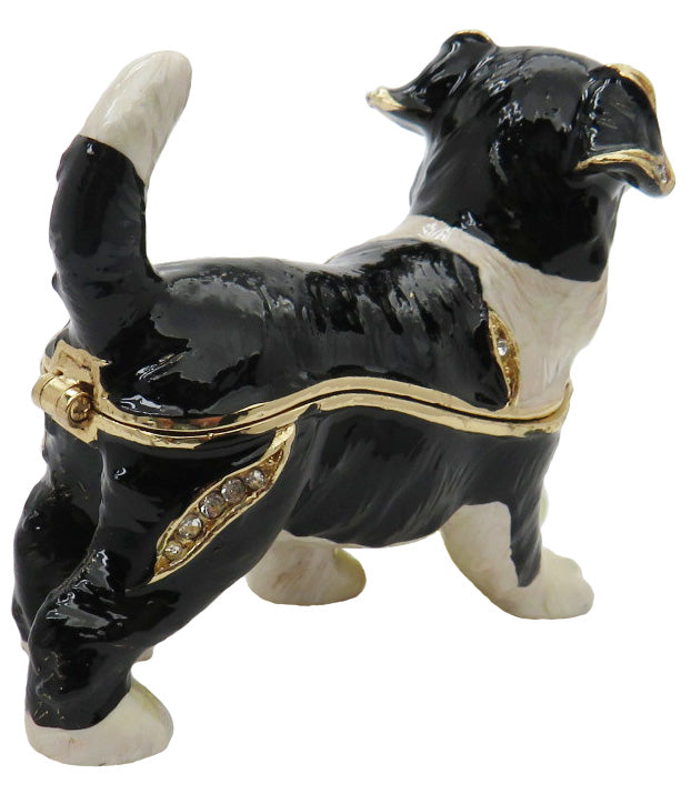 Puppy Jeweled Trinket Box Austrian Crystals
