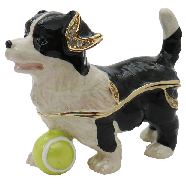 Puppy Jeweled Trinket Box Austrian Crystals