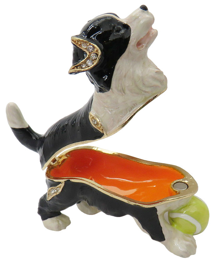 Puppy Jeweled Trinket Box Austrian Crystals