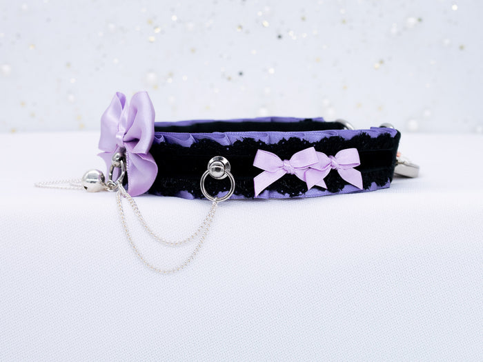 Purple and Black Luxury Collar in Silver
