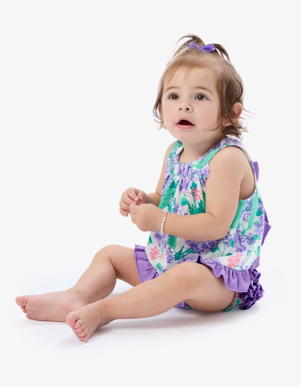 Purple Hydrangea Garden Swing Top & Bloomer Set