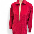 Red corduroy dress with pockets