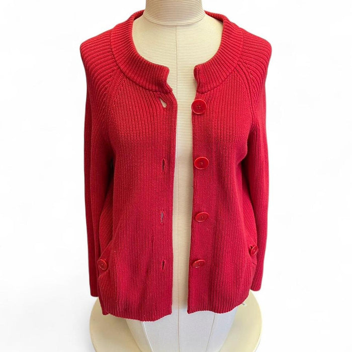 Red talbots button up cardigan