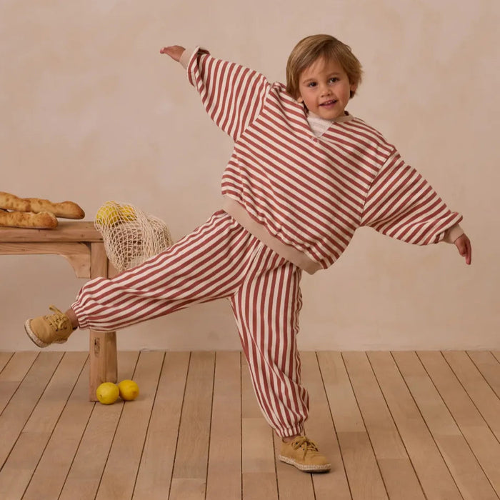 RELAXED JOGGER - POPPY STRIPE