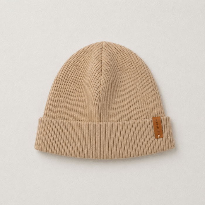 RIB BEANIE -biscuit