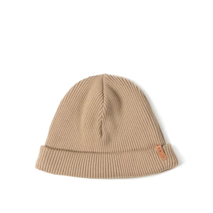 RIB BEANIE -biscuit