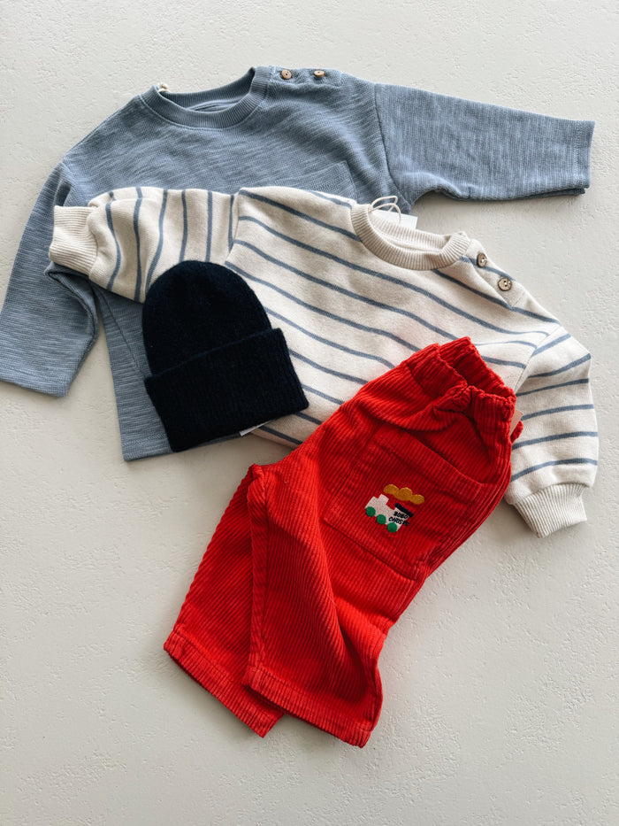 RIB LS T-SHIRT BABY BOY - BLUE