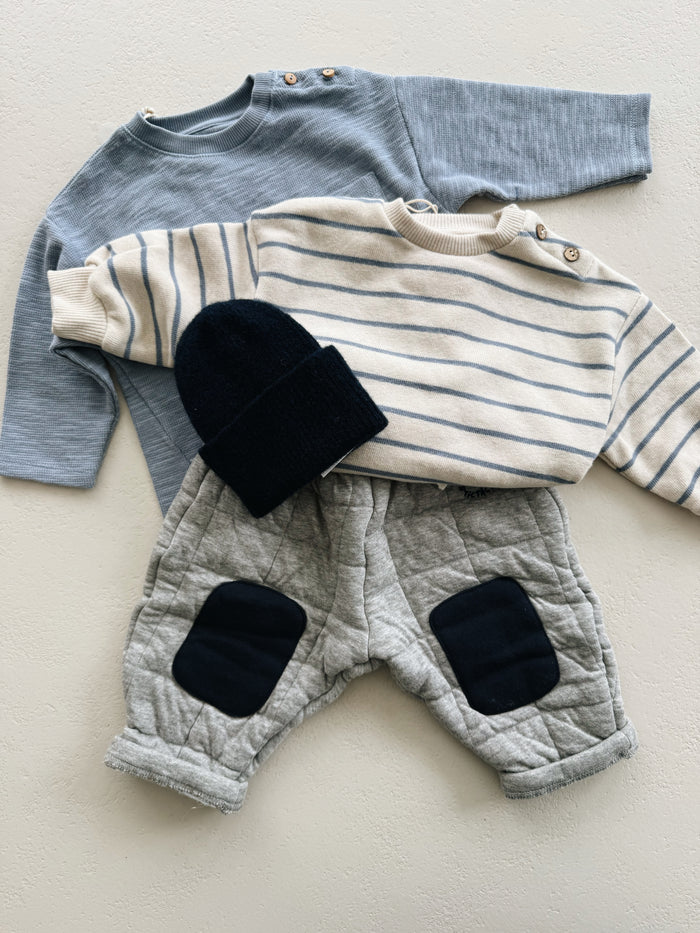 RIB LS T-SHIRT BABY BOY - BLUE