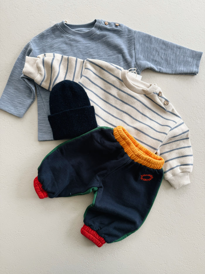 RIB LS T-SHIRT BABY BOY - BLUE