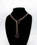 Rose Gold Heart O-link Slip Chain Collar