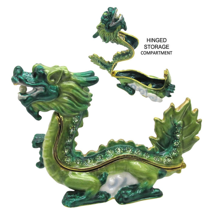 RUCINNI Dragon Jeweled Trinket Box, Green